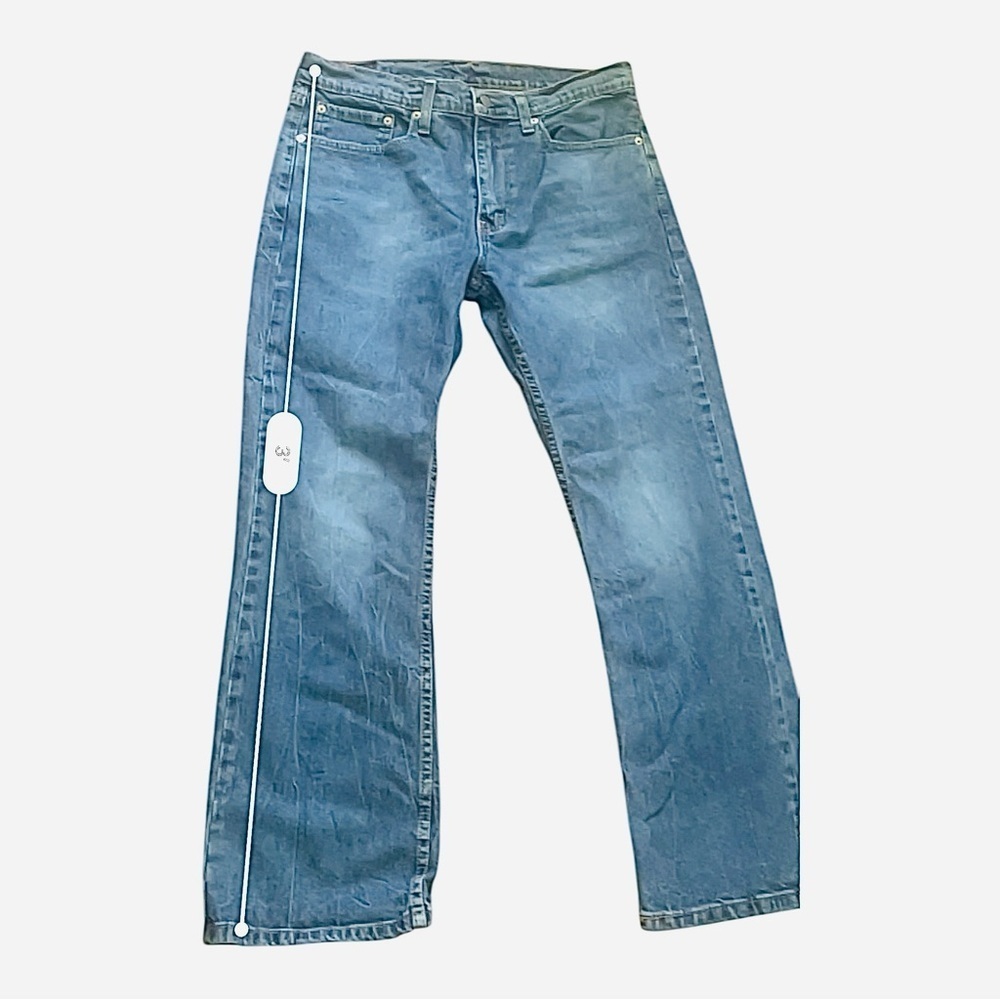 Levi Strauss denim blue straight jeans 527 Men 34/30 5pockets design zip logo - Picture 10 of 16